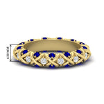 Load image into Gallery viewer, xoxo-eternity-diamond-wedding-band-with-sapphire-in-yellow-gold-FD11380BGSABL-NL-YG-HW
