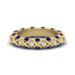 Load image into Gallery viewer, xoxo-eternity-diamond-wedding-band-with-sapphire-in-yellow-gold-FD11380BGSABL-NL-YG
