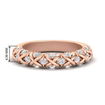 Load image into Gallery viewer, xoxo-half-eternity-diamond-wedding-band-in-rose-gold-FD11380HB-NL-RG
