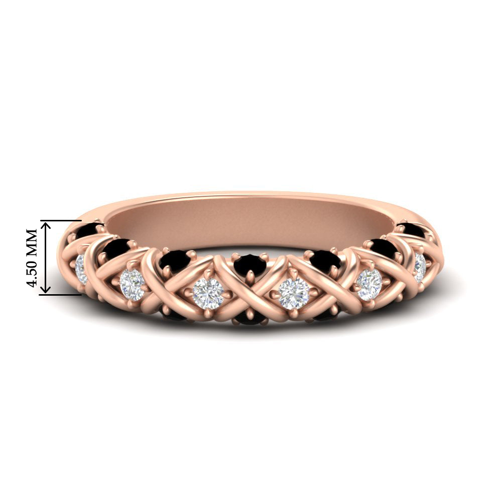 xoxo-half-eternity-diamond-wedding-band-with-black-diamond-in-rose-gold-FD11380HBGBLACK-NL-RG