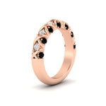Load image into Gallery viewer, xoxo-half-eternity-diamond-wedding-band-with-black-diamond-in-rose-gold-FD11380HBGBLACK-NL-RG
