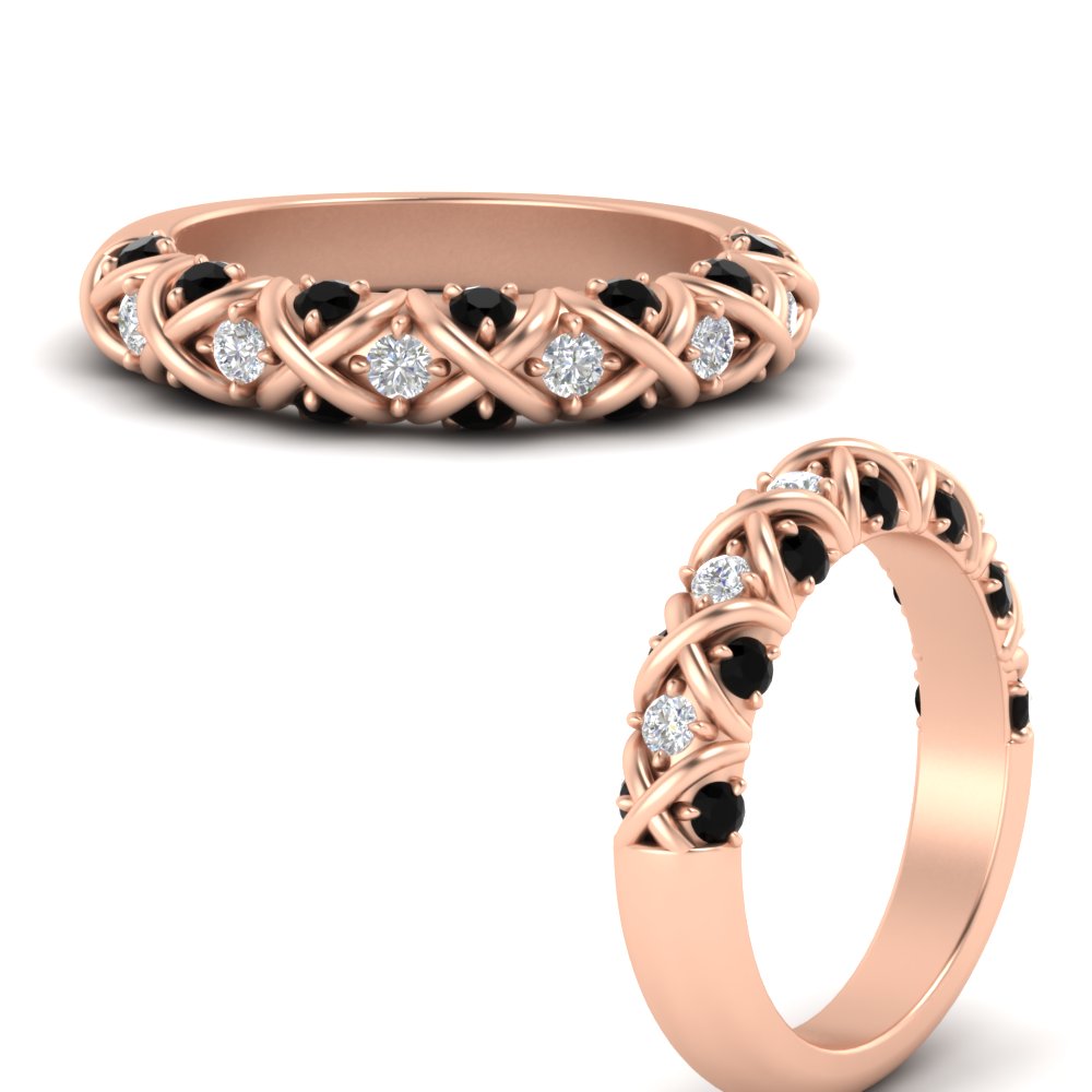 xoxo-half-eternity-diamond-wedding-band-with-black-diamond-in-rose-gold-FD11380HBGBLACK-NL-RG