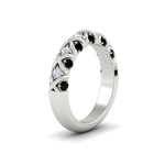 Load image into Gallery viewer, xoxo-half-eternity-diamond-wedding-band-with-black-diamond-in-white-gold-FD11380HBGBLACK-NL-WG
