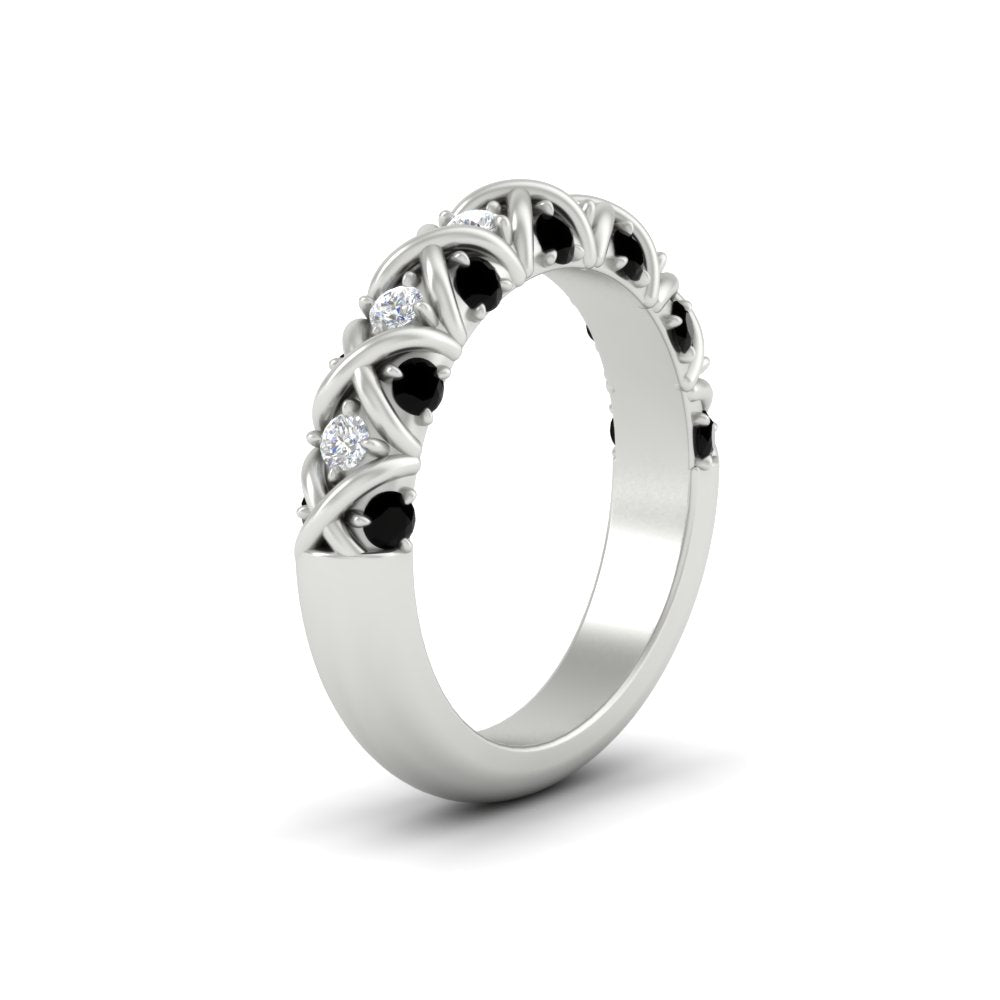 xoxo-half-eternity-diamond-wedding-band-with-black-diamond-in-white-gold-FD11380HBGBLACK-NL-WG