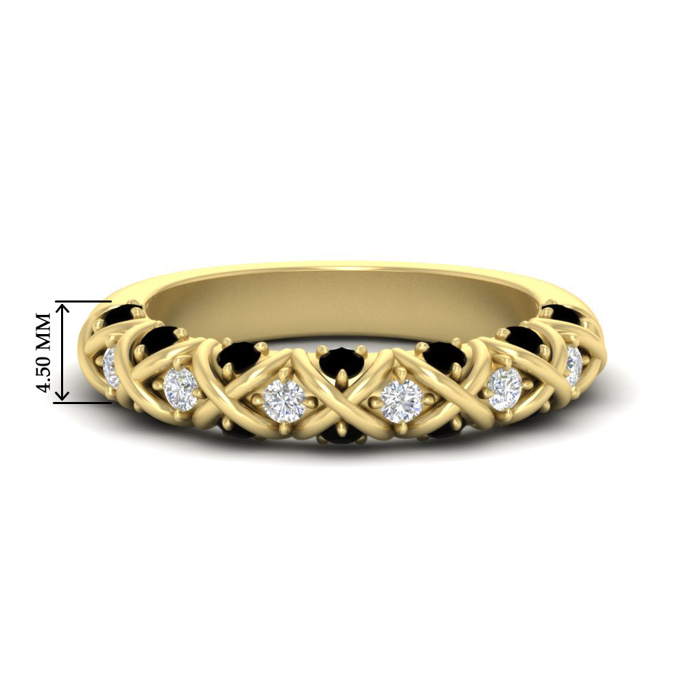 xoxo-half-eternity-diamond-wedding-band-with-black-diamond-in-yellow-gold-FD11380HBGBLACK-NL-YG