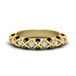 Load image into Gallery viewer, xoxo-half-eternity-diamond-wedding-band-with-black-diamond-in-yellow-gold-FD11380HBGBLACK-NL-YG
