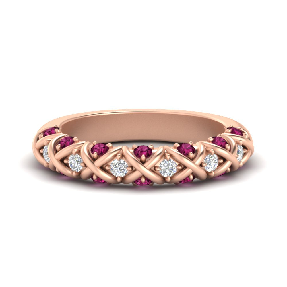 xoxo-half-eternity-diamond-wedding-band-with-pink-sapphire-in-rose-gold-FD11380HBGSADRPI-NL-RG