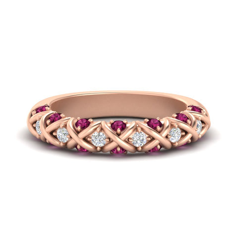 xoxo-half-eternity-diamond-wedding-band-with-pink-sapphire-in-rose-gold-FD11380HBGSADRPI-NL-RG