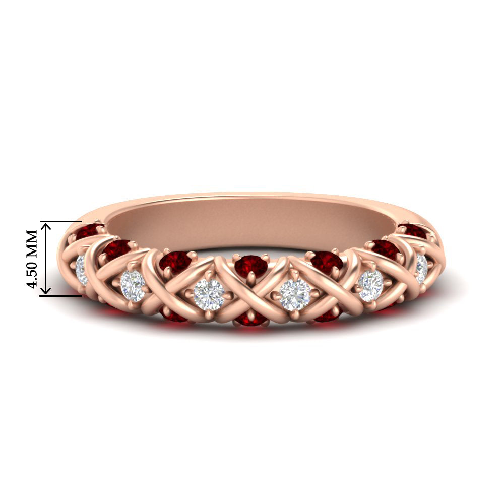 xoxo-half-eternity-diamond-wedding-band-with-ruby-in-rose-gold-FD11380HBGRUDR-NL-RG