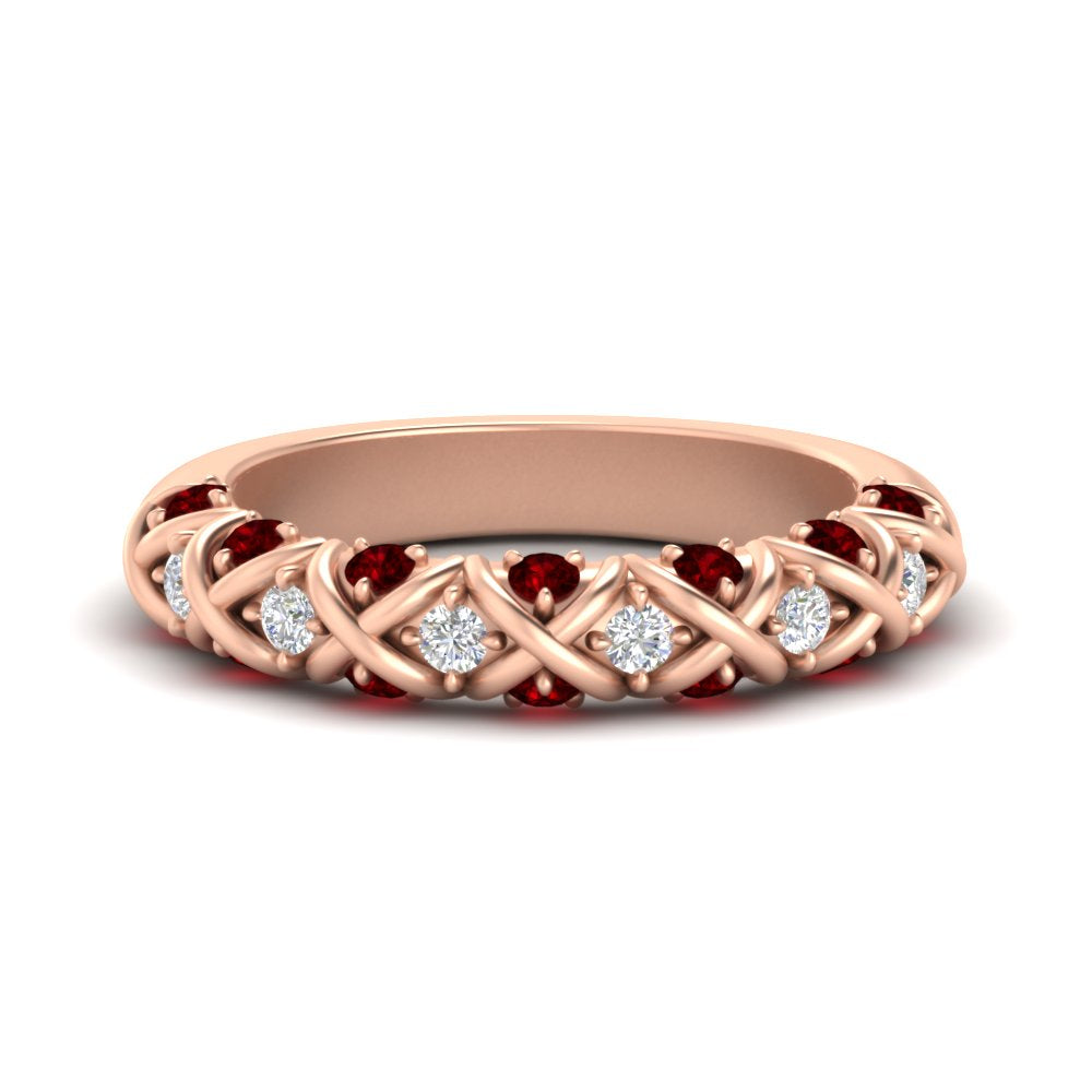 xoxo-half-eternity-diamond-wedding-band-with-ruby-in-rose-gold-FD11380HBGRUDR-NL-RG