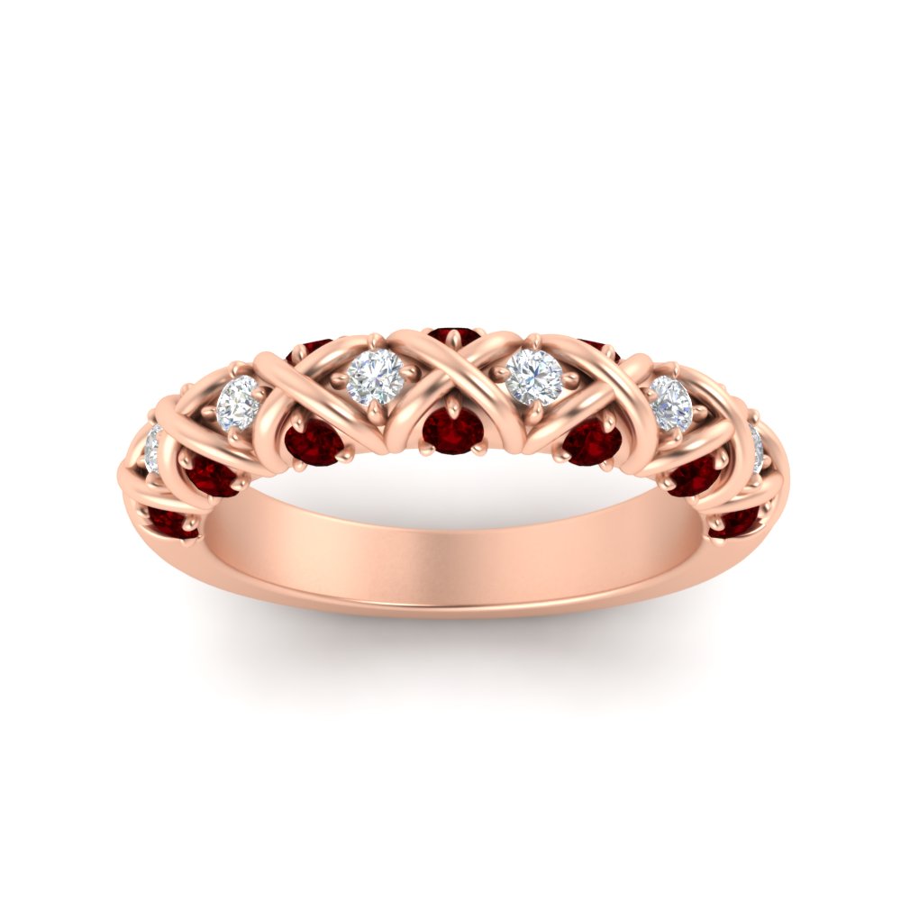 xoxo-half-eternity-diamond-wedding-band-with-ruby-in-rose-gold-FD11380HBGRUDR-NL-RG