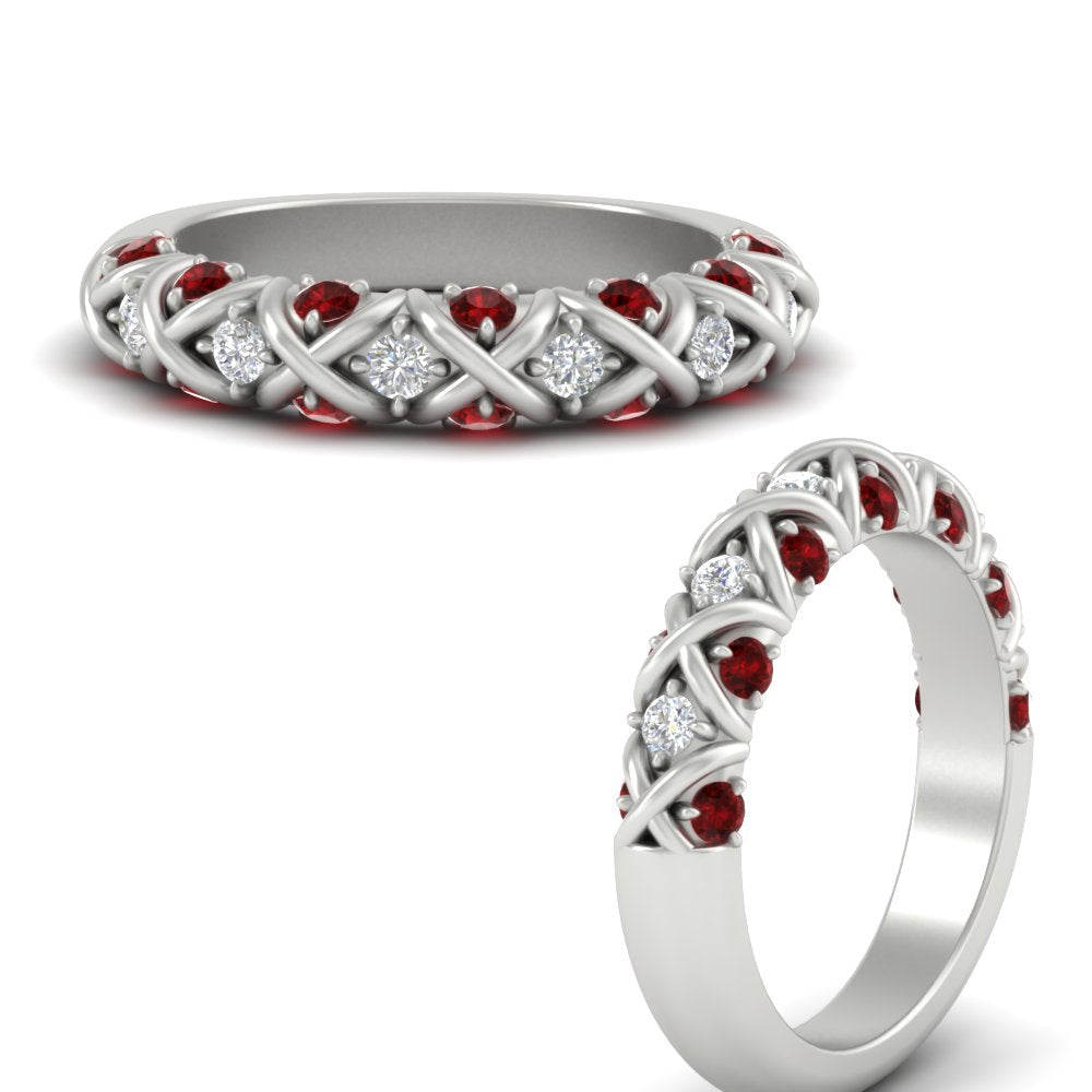 xoxo-half-eternity-diamond-wedding-band-with-ruby-in-white-gold-FD11380HBGRUDR-NL-WG