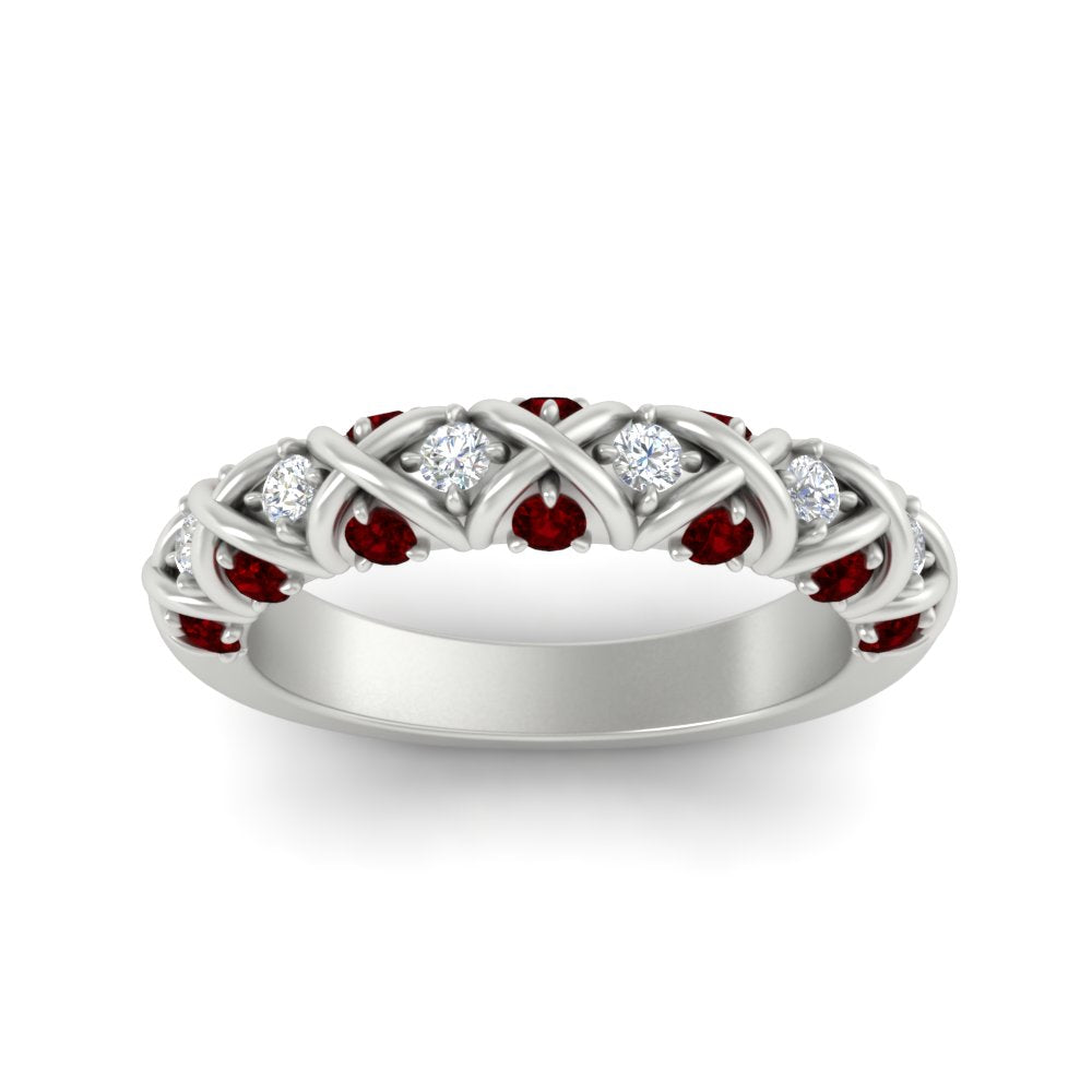 xoxo-half-eternity-diamond-wedding-band-with-ruby-in-white-gold-FD11380HBGRUDR-NL-WG
