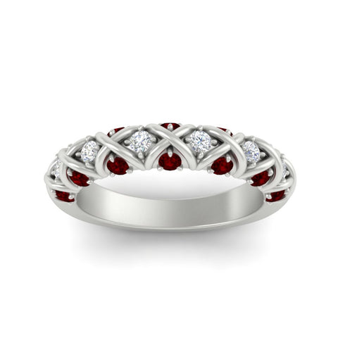 xoxo-half-eternity-diamond-wedding-band-with-ruby-in-white-gold-FD11380HBGRUDR-NL-WG