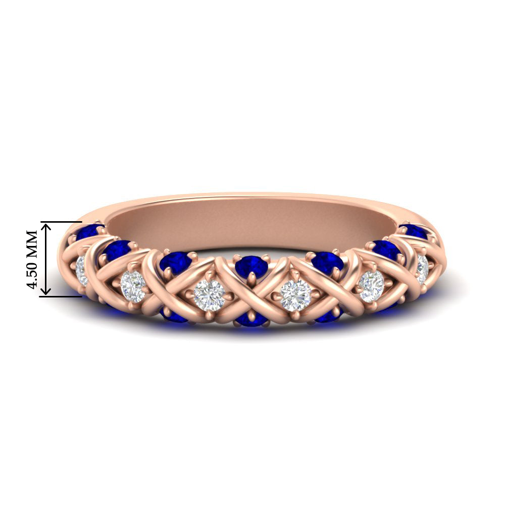 xoxo-half-eternity-diamond-wedding-band-with-sapphire-in-rose-gold-FD11380HBGSABL-NL-RG
