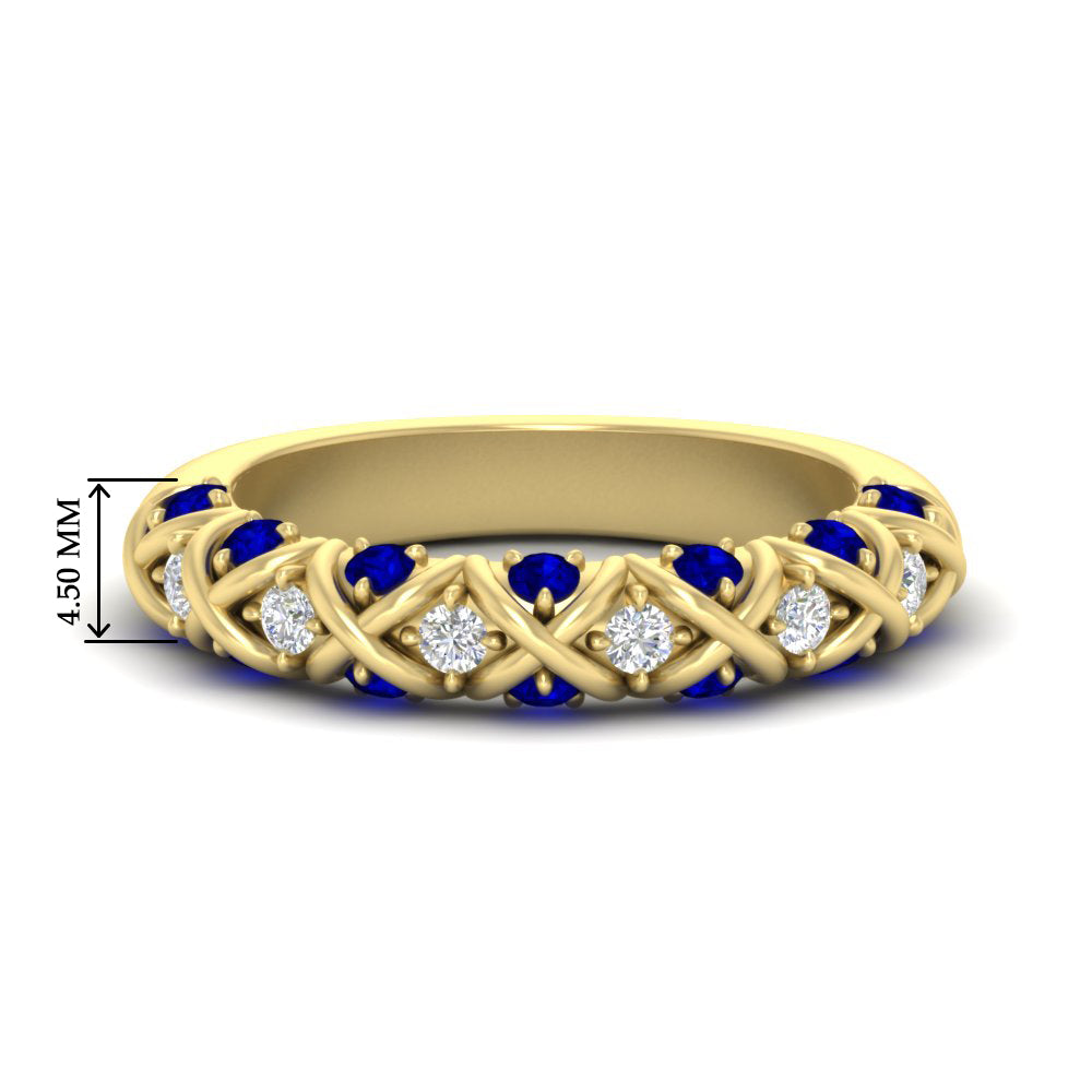 xoxo-half-eternity-diamond-wedding-band-with-sapphire-in-yellow-gold-FD11380HBGSABL-NL-YG