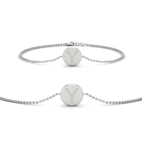 Alphabet disc diamond bracelet