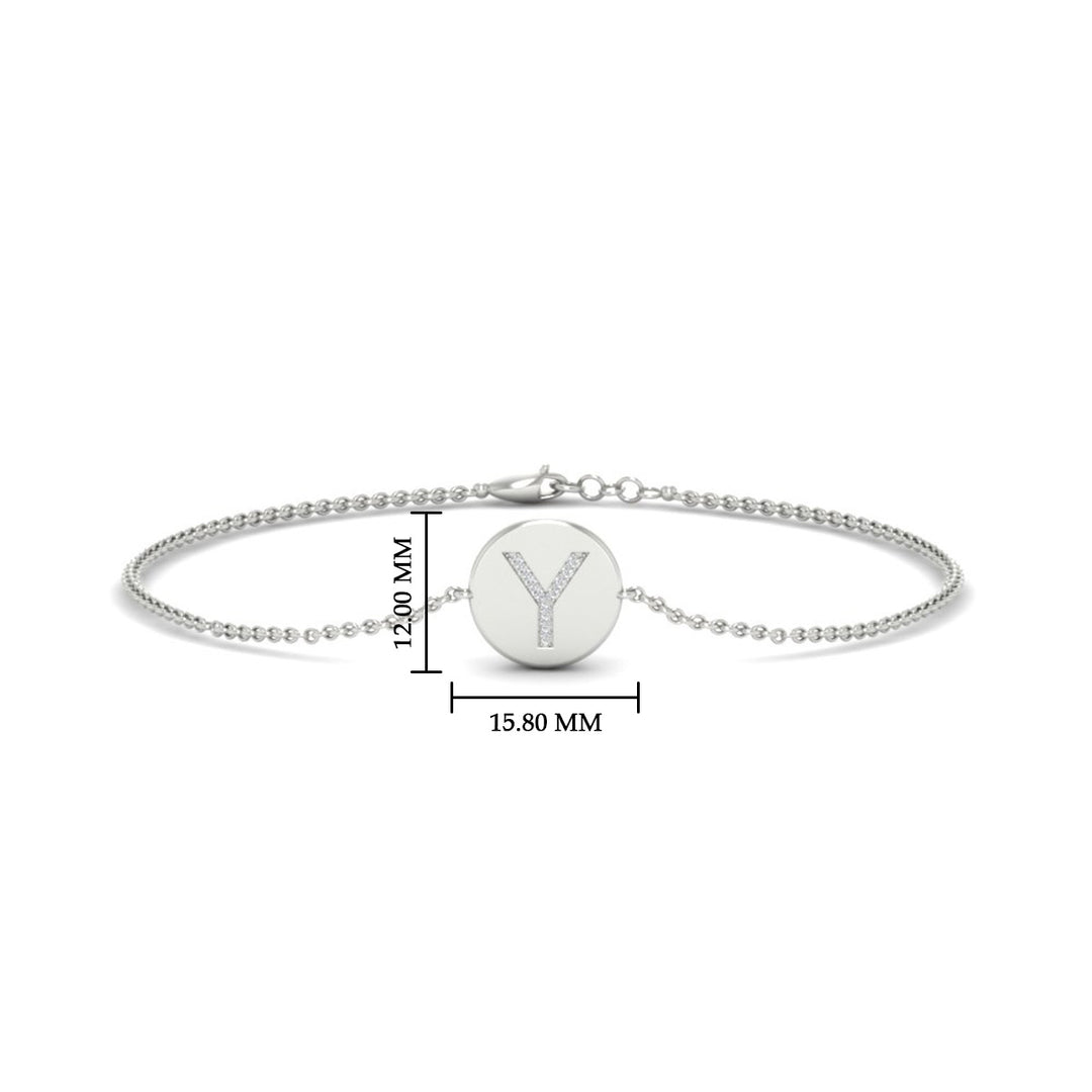 Alphabet disc diamond bracelet