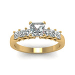 Load image into Gallery viewer, yellow-gold-asscher-white-diamond-engagement-wedding-ring-in-prong-set-FDENS1027ASRANGLE5-Nl-YG_1bee0cfc-acf2-4171-ba9b-42371a5adace
