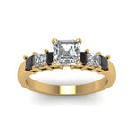 Load image into Gallery viewer, yellow-gold-asscher-white-diamond-engagement-wedding-ring-with-black-diamond-in-prong-set-FDENS1027ASRGBLACKANGLE5-NL-YG_2659ca80-3450-48e3-99d3-58752c3840c1
