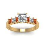 Load image into Gallery viewer, yellow-gold-asscher-white-diamond-engagement-wedding-ring-with-orange-sapphire-in-prong-set-FDENS1027ASRGSAORANGLE5-NL-YG_d74d7f39-8e16-4ef2-9200-ce764fdb1d03
