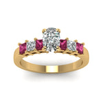 Load image into Gallery viewer, yellow-gold-cushion-white-diamond-engagement-wedding-ring-with-dark-pink-sapphire-in-prong-set-FDENS1027CURGSADRPIANGLE5-NL-YG

