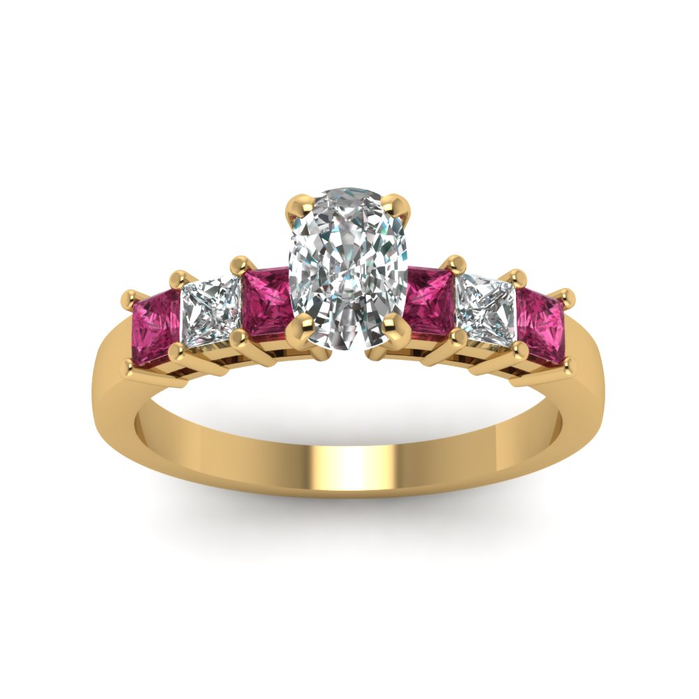 yellow-gold-cushion-white-diamond-engagement-wedding-ring-with-dark-pink-sapphire-in-prong-set-FDENS1027CURGSADRPIANGLE5-NL-YG
