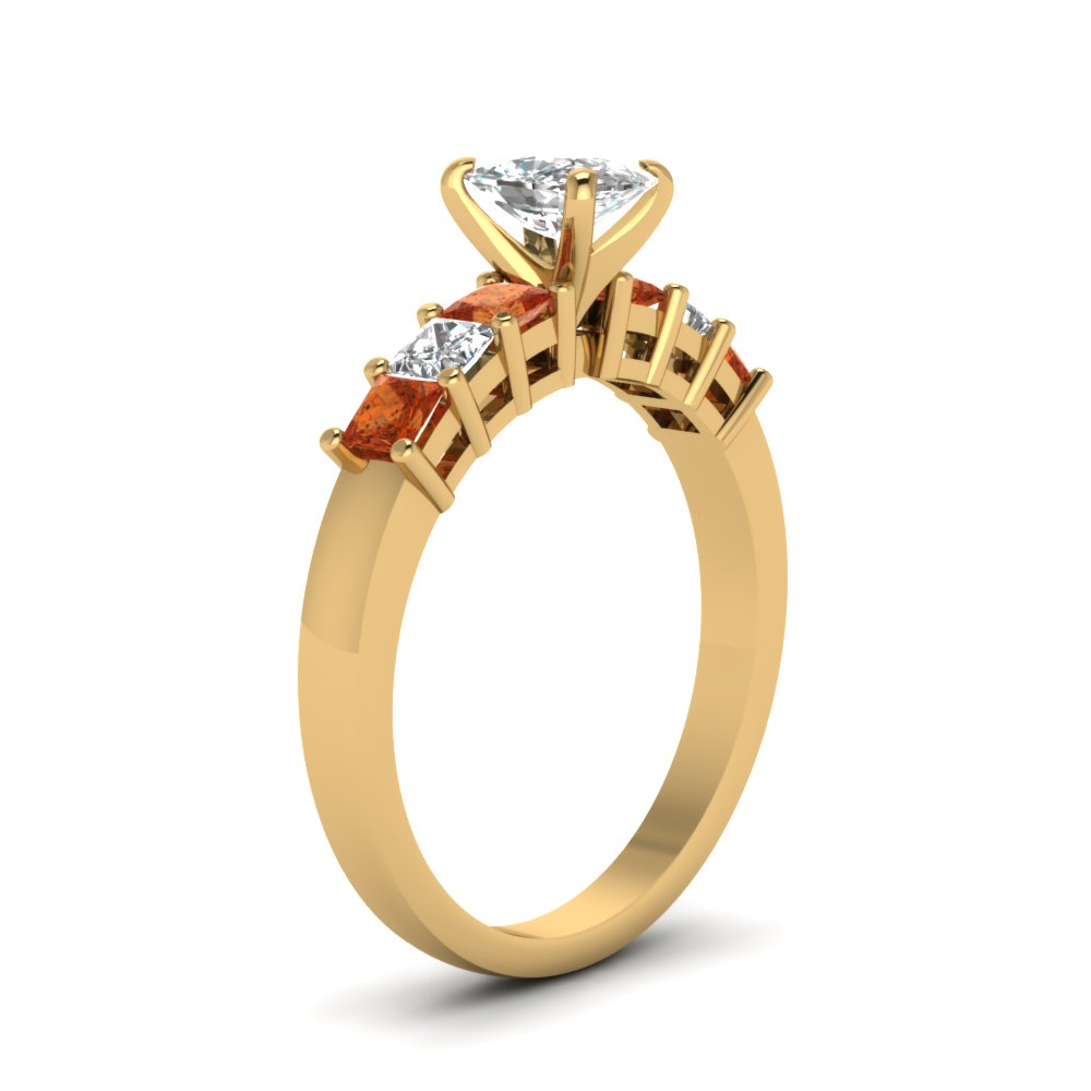yellow-gold-cushion-white-diamond-engagement-wedding-ring-with-orange-sapphire-in-prong-set-FDENS1027CURGSAORANGLE2-NL-YG