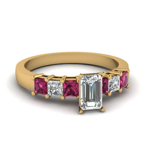 yellow-gold-emerald-white-diamond-engagement-wedding-ring-with-dark-pink-sapphire-in-prong-set-FDENS1027EMRGSADRPI-NL-YG