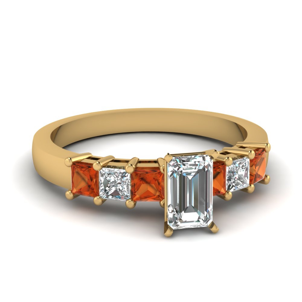 yellow-gold-emerald-white-diamond-engagement-wedding-ring-with-orange-sapphire-in-prong-set-FDENS1027EMRGSAOR-NL-YG