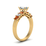Load image into Gallery viewer, yellow-gold-emerald-white-diamond-engagement-wedding-ring-with-orange-sapphire-in-prong-set-FDENS1027EMRGSAORANGLE2-NL-YG
