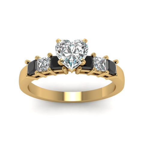 yellow-gold-heart-white-diamond-engagement-wedding-ring-with-black-diamond-in-prong-set-FDENS1027HTRGBLACKANGLE5-NL-YG