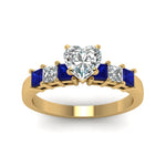 Load image into Gallery viewer, yellow-gold-heart-white-diamond-engagement-wedding-ring-with-blue-sapphire-in-prong-set-FDENS1027HTRGSABLANGLE5-NL-YG_6a09f803-76ac-476d-ab6f-7c8c21c46a0e
