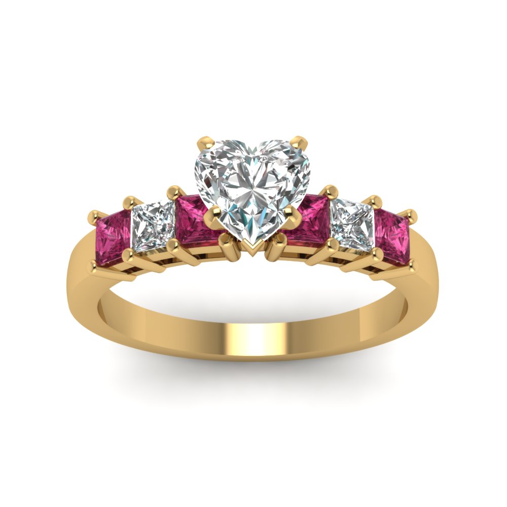 yellow-gold-heart-white-diamond-engagement-wedding-ring-with-dark-pink-sapphire-in-prong-set-FDENS1027HTRGSADRPIANGLE5-NL-YG