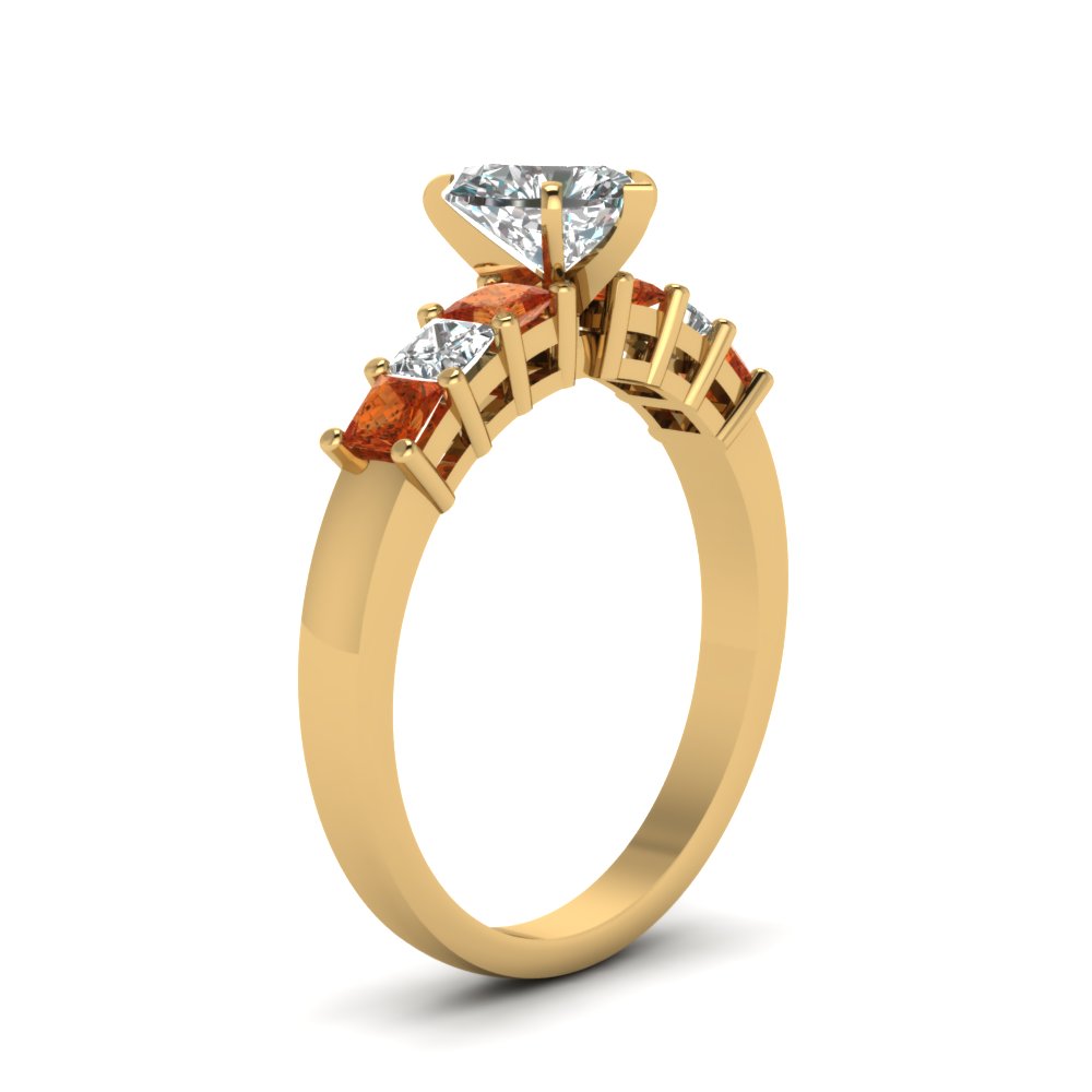 yellow-gold-heart-white-diamond-engagement-wedding-ring-with-orange-sapphire-in-prong-set-FDENS1027HTRGSAORANGLE2-NL-YG
