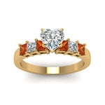 Load image into Gallery viewer, yellow-gold-heart-white-diamond-engagement-wedding-ring-with-orange-sapphire-in-prong-set-FDENS1027HTRGSAORANGLE5-NL-YG_e0a76c4a-5eb4-49f7-9f02-93d003de7e7f
