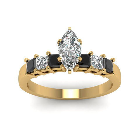yellow-gold-marquise-white-diamond-engagement-wedding-ring-with-black-diamond-in-prong-set-FDENS1027MQRGBLACKANGLE5-NL-YG