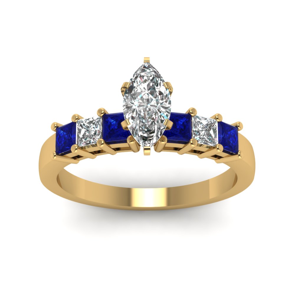 yellow-gold-marquise-white-diamond-engagement-wedding-ring-with-blue-sapphire-in-prong-set-FDENS1027MQRGSABLANGLE5-NL-YG