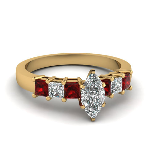 yellow-gold-marquise-white-diamond-engagement-wedding-ring-with-red-ruby-in-prong-set-FDENS1027MQRGRUDR-NL-YG