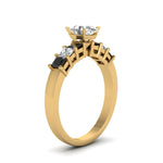 Load image into Gallery viewer, yellow-gold-oval-white-diamond-engagement-wedding-ring-with-black-diamond-in-prong-set-FDENS1027OVRGBLACKANGLE2-NL-YG
