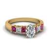 Load image into Gallery viewer, yellow-gold-oval-white-diamond-engagement-wedding-ring-with-dark-pink-sapphire-in-prong-set-FDENS1027OVRGSADRPI-NL-YG
