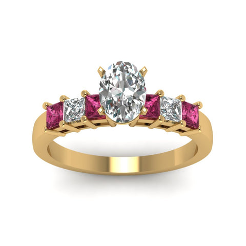 yellow-gold-oval-white-diamond-engagement-wedding-ring-with-dark-pink-sapphire-in-prong-set-FDENS1027OVRGSADRPIANGLE5-NL-YG