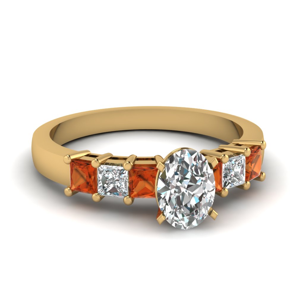 yellow-gold-oval-white-diamond-engagement-wedding-ring-with-orange-sapphire-in-prong-set-FDENS1027OVRGSAOR-NL-YG