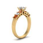 Load image into Gallery viewer, yellow-gold-oval-white-diamond-engagement-wedding-ring-with-orange-sapphire-in-prong-set-FDENS1027OVRGSAORANGLE2-NL-YG_d0e2ac5e-33f3-4935-867f-d9e7784229f3
