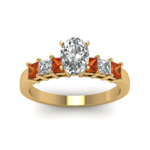 yellow-gold-oval-white-diamond-engagement-wedding-ring-with-orange-sapphire-in-prong-set-FDENS1027OVRGSAORANGLE5-NL-YG