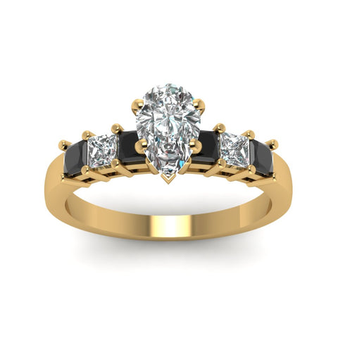 yellow-gold-pear-white-diamond-engagement-wedding-ring-with-black-diamond-in-prong-set-FDENS1027PERGBLACKANGLE5-NL-YG