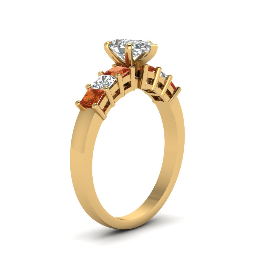 yellow-gold-pear-white-diamond-engagement-wedding-ring-with-orange-sapphire-in-prong-set-FDENS1027PERGSAORANGLE2-NL-YG