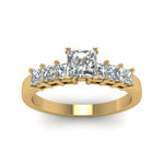 Load image into Gallery viewer, yellow-gold-princess-white-diamond-engagement-wedding-ring-in-prong-set-FDENS1027PRRANGLE5-Nl-YG
