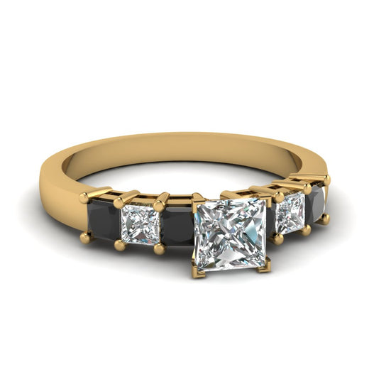 yellow-gold-princess-white-diamond-engagement-wedding-ring-with-black-diamond-in-prong-set-FDENS1027PRRGBLACK-NL-YG
