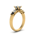 Load image into Gallery viewer, yellow-gold-princess-white-diamond-engagement-wedding-ring-with-black-diamond-in-prong-set-FDENS1027PRRGBLACKANGLE2-NL-YG
